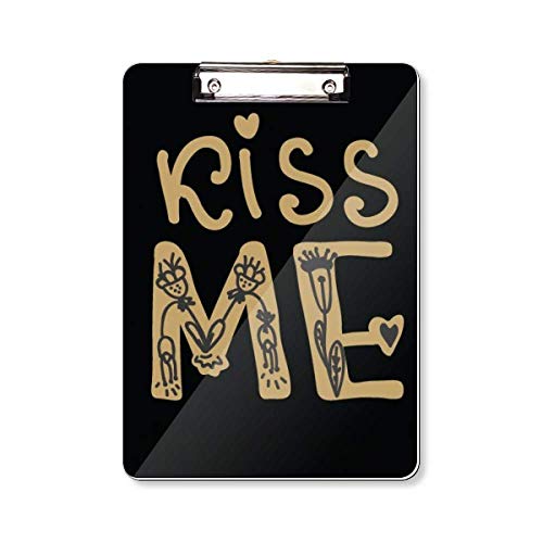 Bloc-notes A4 Kiss Me Gold avec citations inspirantes pour le bureau