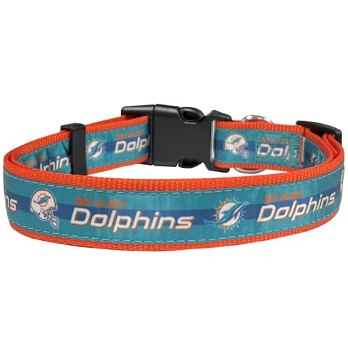 Pets First NFL Miami Dolphins Hundehalsband, lizenziert, extra groß, strapazierfähig, robust und langlebig, erhältlich in 31 Fußballmannschaften und 4 Größen