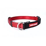 EzyDog Checkmate Martingale-Style Premium Nylon Safety Training and Correction Dog Collar - Quick-Clip Buckle and Reflective Stitching - Easy Control with no Choking Effect (Large, Red)