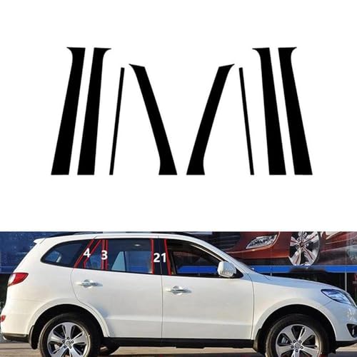 Pegatinas para postes de coche con ajuste preciso para Hyundai Santa Fe 6