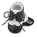 ESTAMICO Baby Jungen PU Schnürsenkel Lauflernschuhe Kleinkind Sneaker Schwarz 6-12 Monate