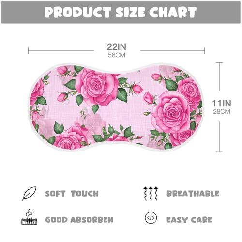 xigua Floral Roses Baby Burp Cloths for Newborn Boys and Girls 4 Pack, Soft & Absorbent Cotton Baby Burp Cloth, Baby Washcloths, Newborn Towel, Burp Rags4
