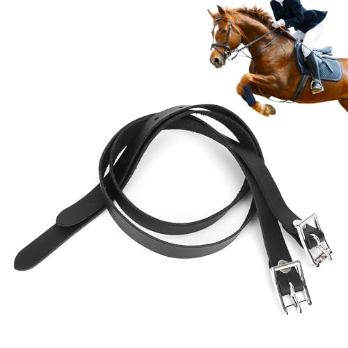 Correas Espuelas Cuero Artificial, Paquete 2 Correas Espuelas Caballo Inglesas 50 cm/19,7 Pulgadas Correas Espuelas Cuero Hebilla Acero Inoxidable Accesorios para Arnés de Caballo, Montar a Caballo