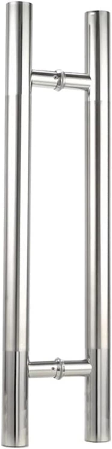 MXXQRHF Modern Stainless Steel Push Pull Door Handle - Elegant Glass Door Hardware for Restaurants & Malls - Stylish Silver Finish, Durable & Easy to Install