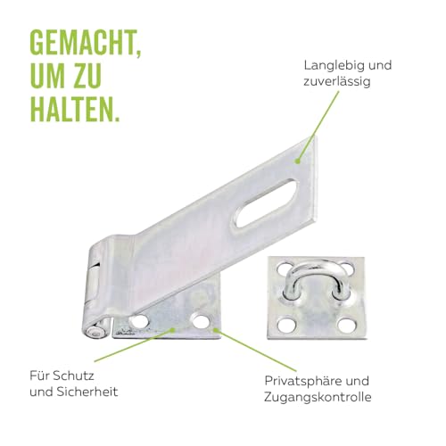 Alberts 348359 Sicherheits-Überfalle | galvanisch verzinkt, dickschichtpassiviert | Länge Überfalle 85 mm | Breite 37 mm