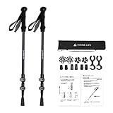 Hiking Life トレッキングポール 登山 ストック A7075アルミ 2本セット 【軽量218g 57-120cm伸縮】 付属品6種類 ウォーキングポール ウォーキングステッキ 収納バッグ付き ハイキング 遠足 散歩 高齢者