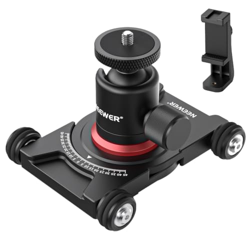 Image of NEEWER Camera Slider Dolly with Ball Head & Phone Clamp, 4 Wheeled, SD001