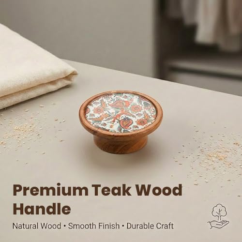 Image of Teak Wood Handle for Main Door /Door Handle for Home & Office /Pull & Push Handle for Main Door /Modern Designer Handle - Pack of 1 (Full, 4 Inch)- Model 5031-| 3 Years Warranty |