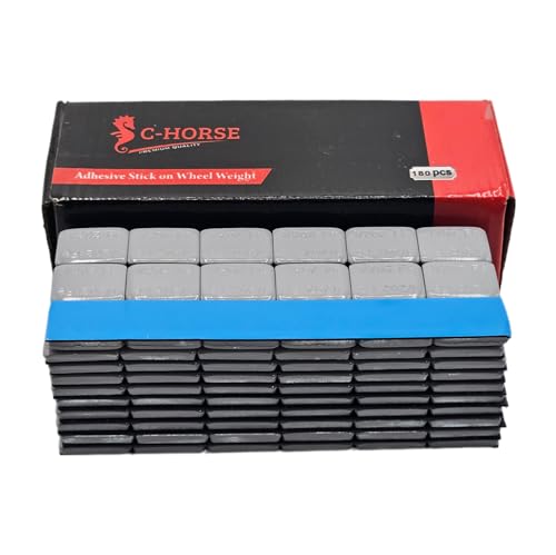 C-HORSE 1080 Pcs, 0.50 oz 1/2 oz Grey, Adhesive Stick On Wheel Weights, Blue Adhesive Easy Peel Tape (0.50 Oz, Grey, 6 Boxes, 1080 Pcs) Wheel Weights Stick On Wheels by C-HORSE - Image 2