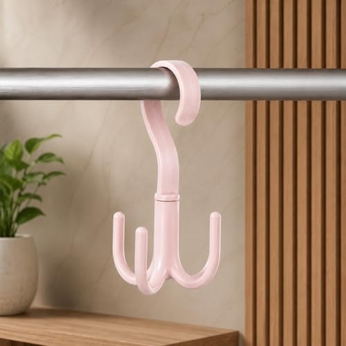 Image of Heda Multi-Function 360 Rotatable 4-Claw Hook Hangers | Space Saving Closet Organizer for Clothes, Bags & Accessories | Multicolor (1)