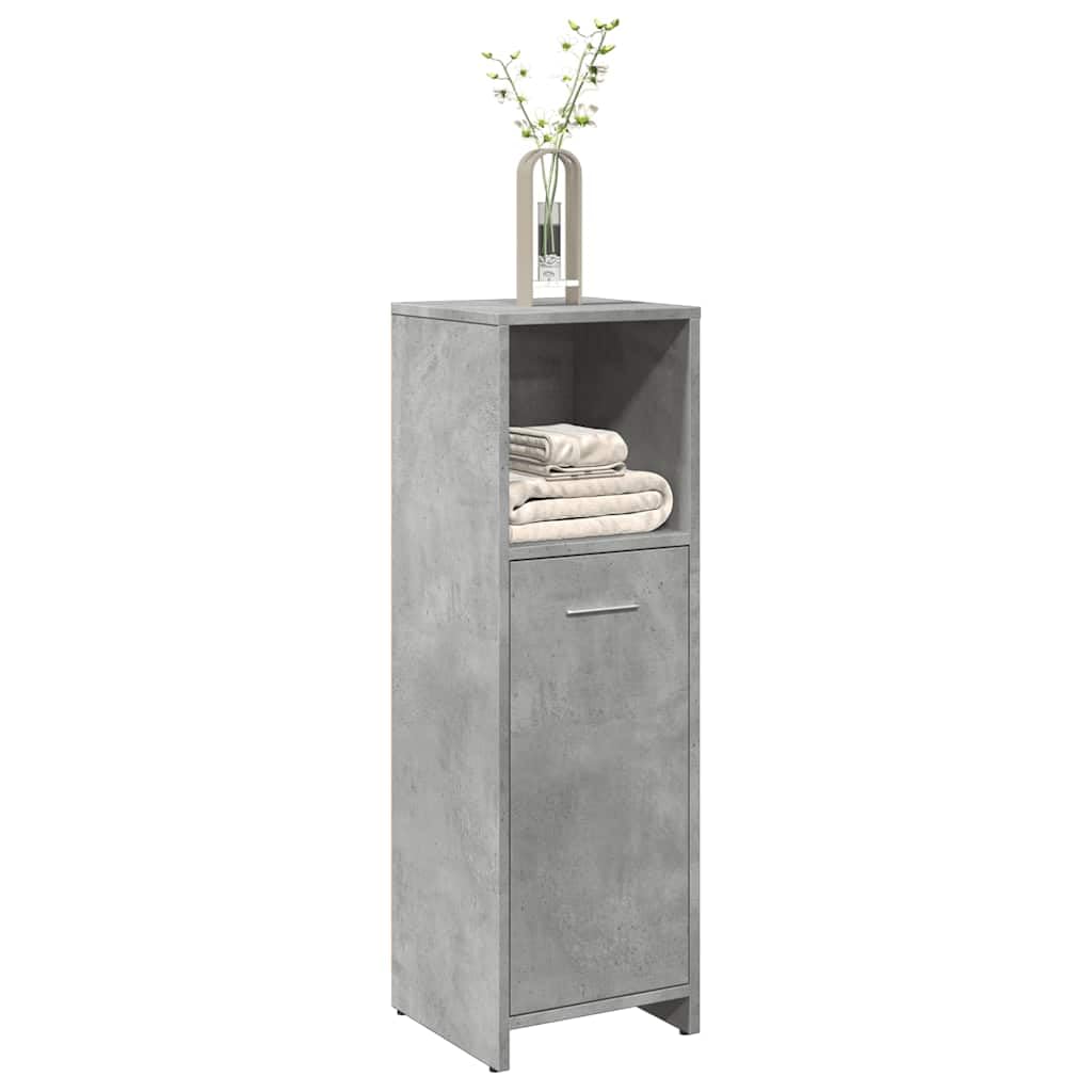 Armario de baño gris hormigón 30 x 30 x 95 cm, material de madera, independiente, material robusto, mucho espacio de almacenamiento, fácil de limpiar, ideal para almacenamiento de baño