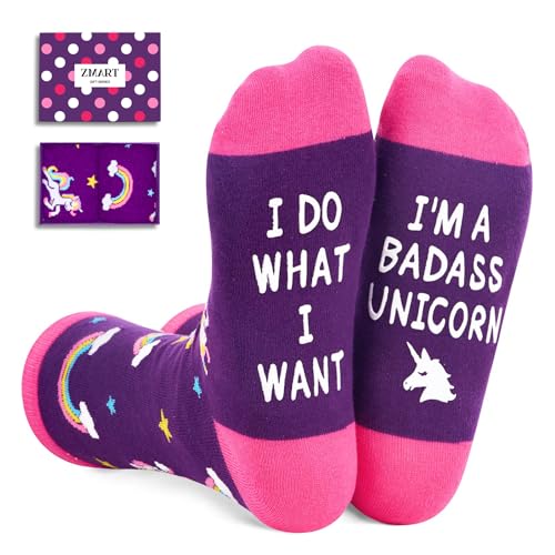 Zmart Unicorn Gifts for Women - Unicorn Socks for Adults Funny Animal SocksChristmas Stocking Stuffers