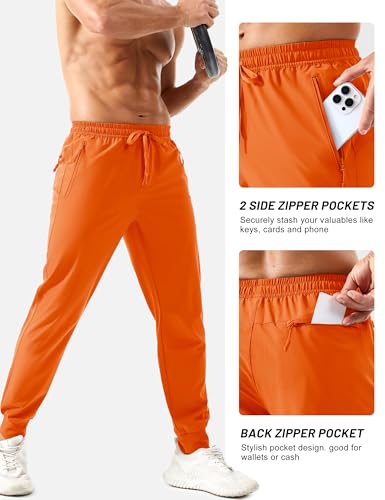 TACVASEN Men's Lightweight Athletic Joggers with Zipper Pockets Quick Dry Track Pants for Men Gym Sweatpants Workout Golf3
