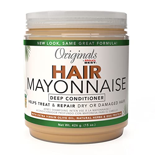 Originals by Africas Best Hair Mayonnaise Conditioner 15 oz Jar Enriched with Natural Botanical Herbal Extracts and Olive Oil to Deep Condition and Repair