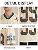 Arssm Mens Jersey Shirts Graphic Tees Oversized V Neck Y2K Streetwear Loose T Shirt Tops, Beige, S #4