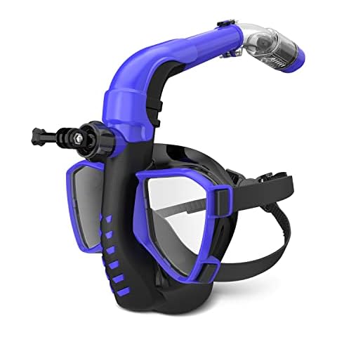Schnorchelmaske, JEMULICE Tauchmaske Vollmaske mit 180° Sichtfeld und Kamerahalterung Cover