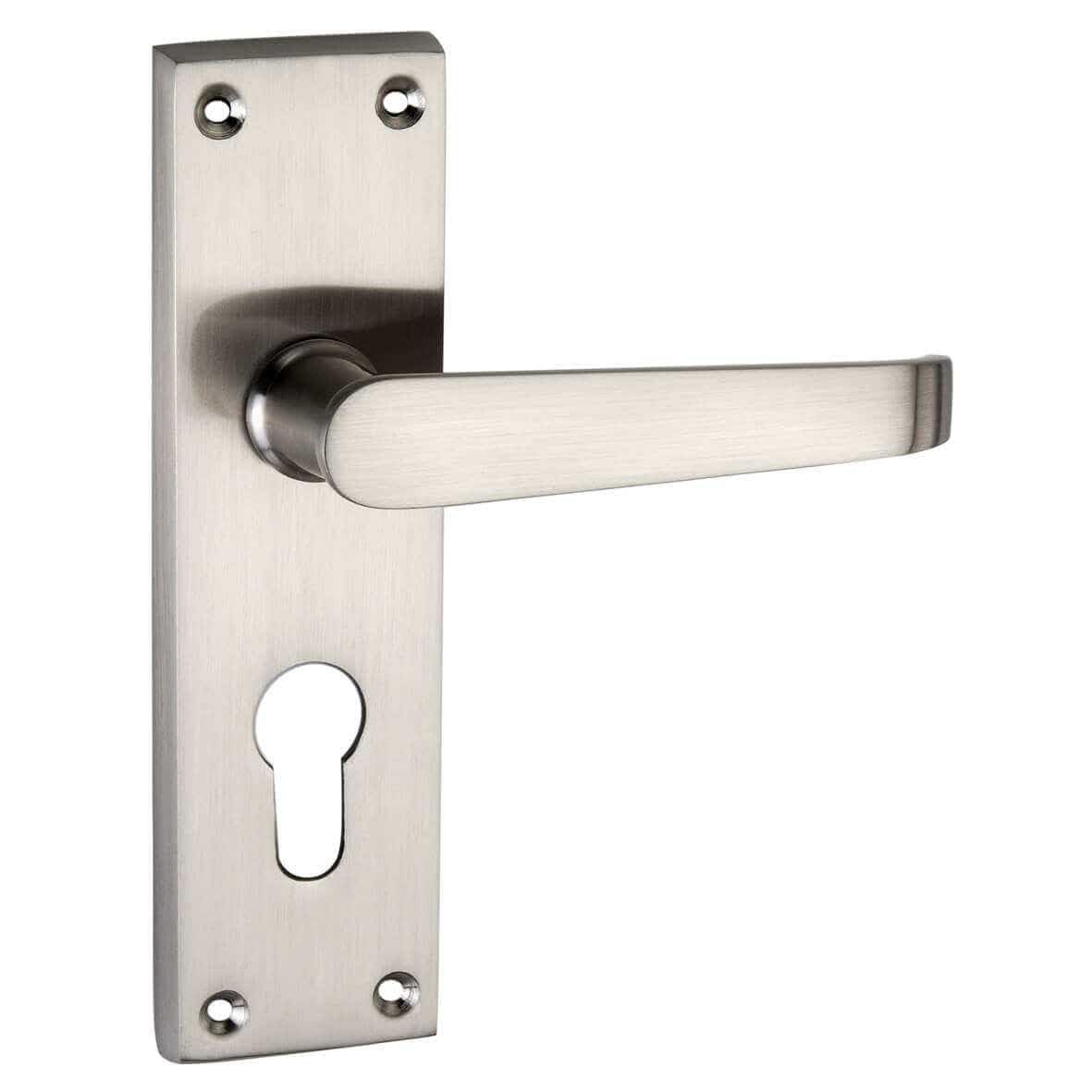 Designer Levers - Victorian Straight Lever Door Handles - Satin Chrome - 1 Pair - Interior Use - Euro Lock Door Handle