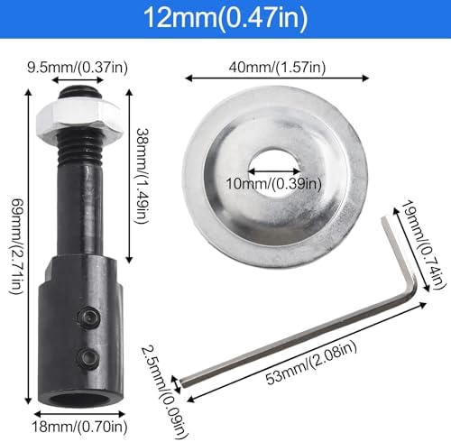 5-16mm Şaft Uyumluluk Aralığı (12MM) ile Tezgah Taşlama Motorlarına Elektrikli Matkap Montajı için Taşlama Tekerleği Mili Adaptörü için - Görsel 4