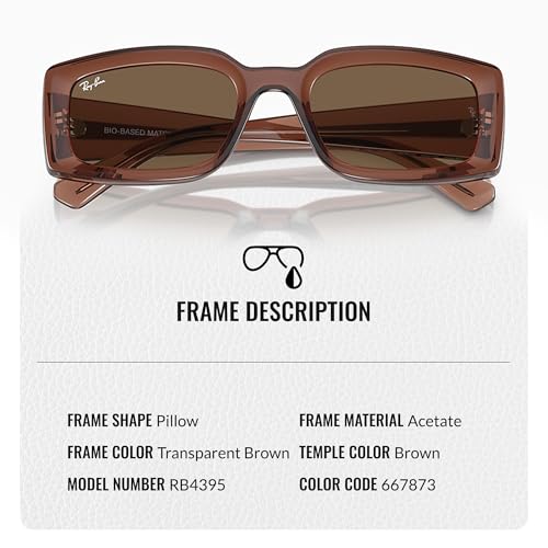 Image of Ray-Ban RB4395 KILIANE BIO-BASED Square-Round Shaped Sunglasses for Men & Women with Official RAYBAN Eyewear Kit