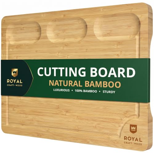 Royal Craft Wood 18x12 Bamboo Charcuterie Board Set Large