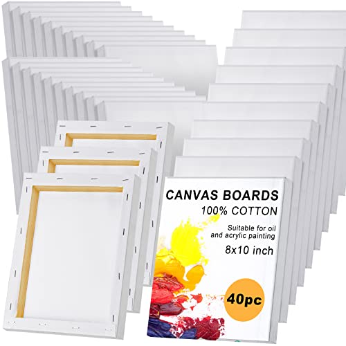 Stretched Canvas For Painting 10 Oz Triple Primed Cotton White Blank Canvas Art Canvases For Painting Oil Paint Acrylics Pouring (20 Pieces, 8 X 10 Inch) #TOP24