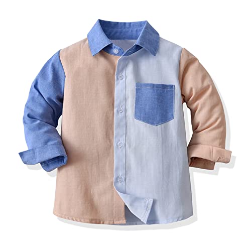 1 to 5 Years Kids Windproof Tops Toddler Boys Long Sleeve Shirt Tops Coat Outwear For Babys Clothes Patchwork3