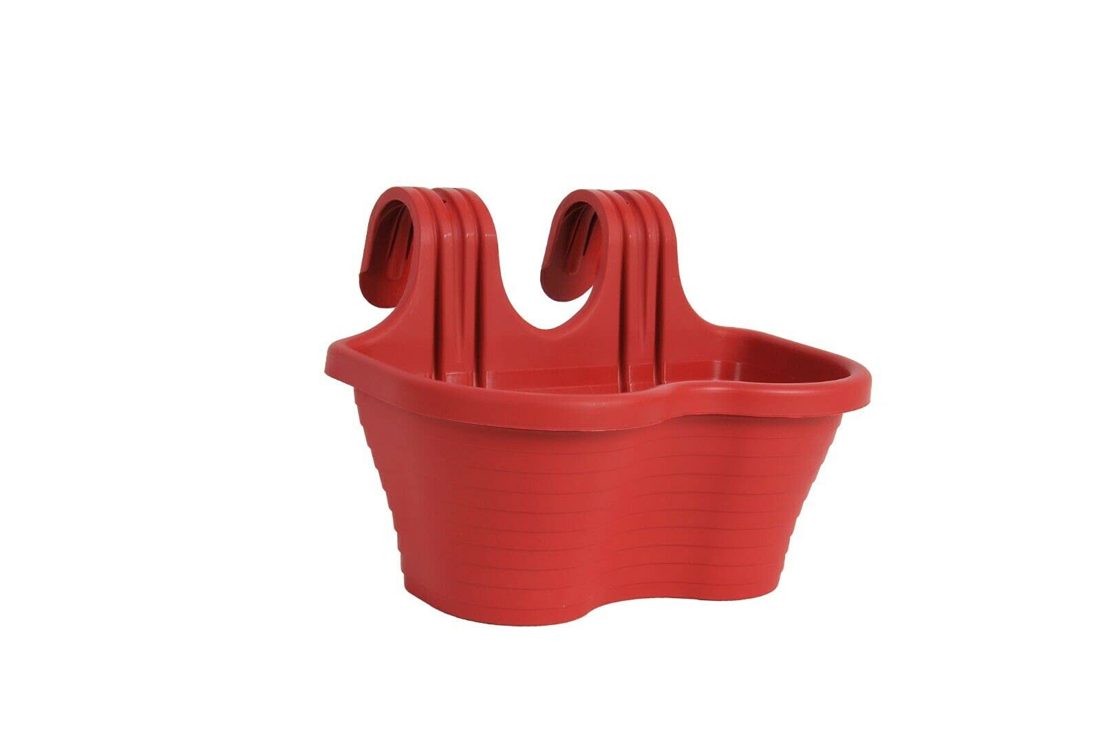 Tamersgifts Red Easy Hang Garden Hanging Plant Pots Flower Pots Trough Garden Fence Balcony Railing Flower Pot (, Medium)