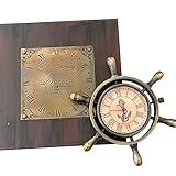 collectiblesBuy Taschenuhr aus antikem Messing, Unisex, Schreibtischuhr, Briefbeschwerer, Vintage-Box