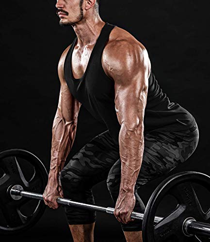 3er Pack Tank Top Herren, Sommer Ärmelloses Muskelshirts Gym Sport Unterhemd Funktionsshirt Workout Tanktop, Fitness Achselshirts Bodybuilding Tee Shirt für Männer Black/Gray/Dark Grey-3P06-S 6