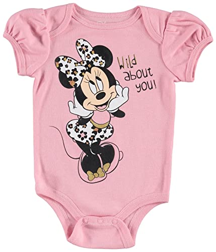 Disney Minnie Mouse Infant Baby Girls 4 Piece Outfit Set: Bodysuit Pants Bib Hat Pink 12 Months #TOP2