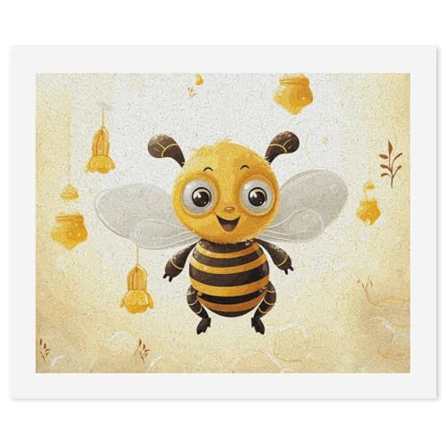 Kit peinture par numéros sur toile 40x50 loisir créatif adulte motif abeille et nature