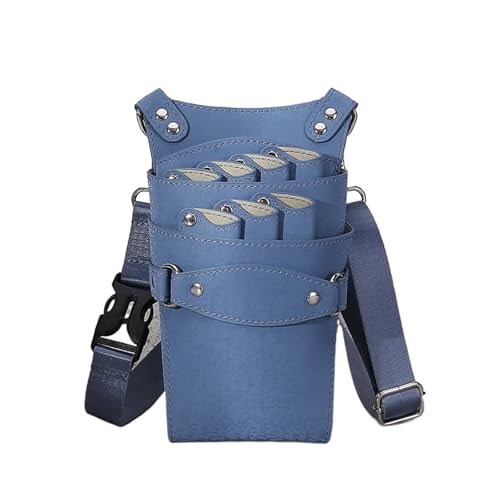 Étui à outils pour salon de beauté et sac banane pour ciseaux de coiffure bleu