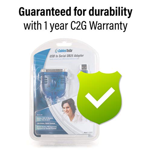 C2G Usb Adapter Usb To Db25 Adapter Grey 6 Feet (1.82 Meters) Cables To Go 22429,Gray #TOP4