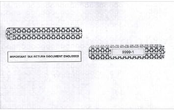 IRS Approved Tax Envelope, 4up Quantity Style for w2, Size 5.75 x 8.75, Moisture Seal Item TF99991 - Quantity 100 Envelopes