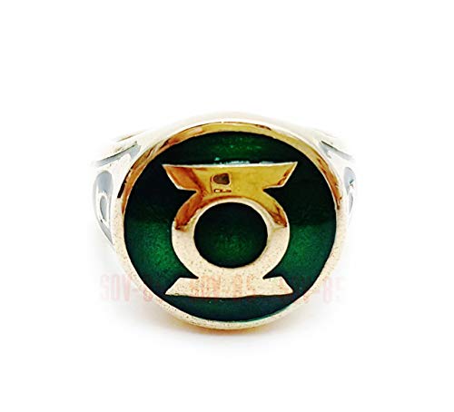 SOV-85 Master Craft Green Lantern Power Ring Green Lantern Corps Brass Green Enamel Men's Ring. (15)