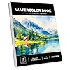 Soucolor Bloc de papel de acuarela, papel de color de agua de 9 x 12 pulgadas, 40 hojas de 140 libras/10.58 oz/m², libro de papel de dibujo para pintura de artista, suministros de arte para adultos y