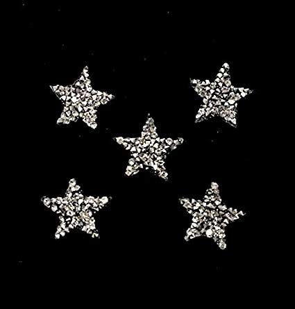 Star Rhinestone Applique Iron on Transfer Applique Patch, Price for 5 PCS 2'' Diameter