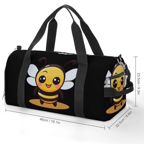 Cute Bee Sports Gym Bag Lightweight Travel Duffel Bag Workout Bags Casual Weekender Bag for Men Women2