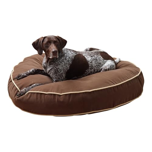 Happy Hounds Scout Round Reversible Pillow Dog Bed, Large (42" x 42"), Chocolate