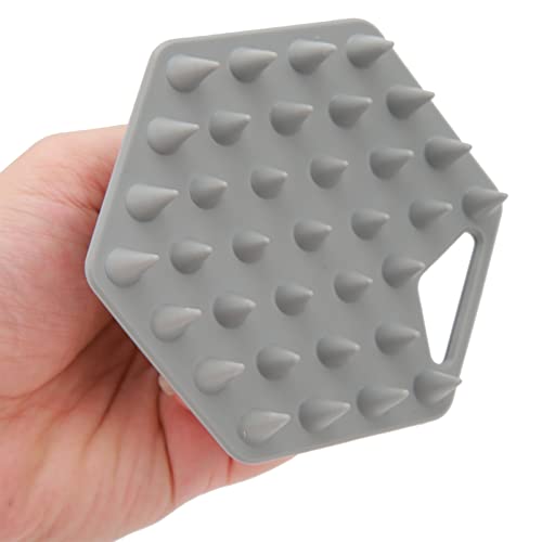 Beard Scrubber Brush, Beard Exfoliator Brush Remove Dead Skin Suction Cup Soft Silicone for Salon Use (Grey) - Image 4