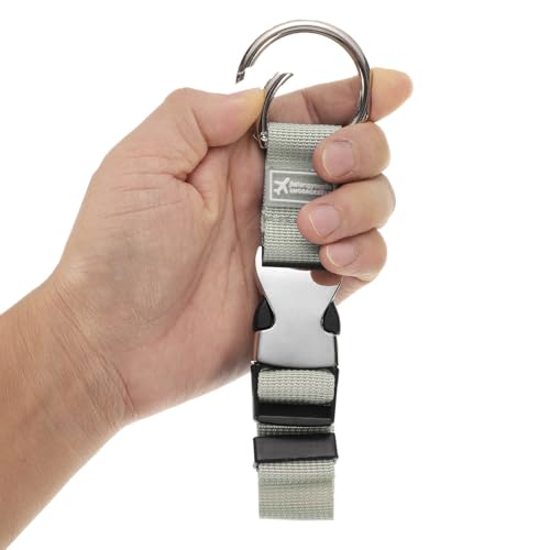 Image of HARFINGTON Luggage Straps Jacket Clips Strap Nylon Adjustable Suitcase Belt Baggage Backpack Connector Travel Accessories with Metal Buckle for Extra Bags Travel Attachment, Gray