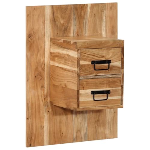 vidaXL Table de Chevet 60x32x80 cm Bois d'acacia Solide, Armoire de lit, Meuble de Chambre à Coucher, Table de Chevet en Bois