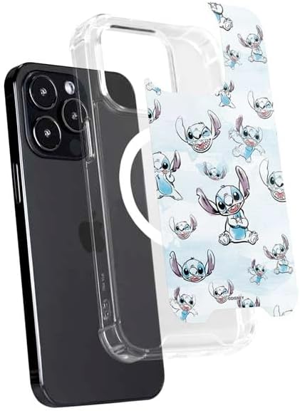 Skinit Phone Case Compatible with MagSafe iPhone 15 Pro - Officially Licensed Disney Lilo and Stitch Pattern Design
