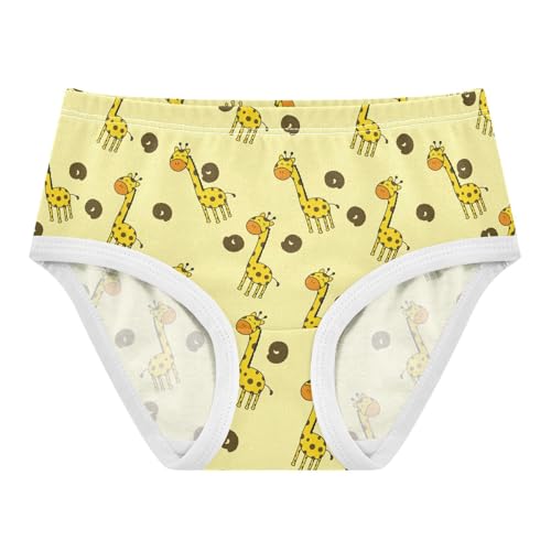 Girls' Underwear Cartoon Giraffe Cotton Stretch Comfort Toddler Panties