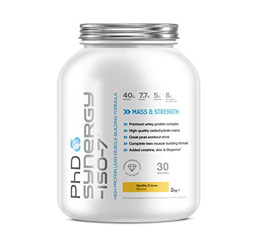 PhD Nutrition Synergy ISO-7 All-in-One Whey Protein Powder, Vanilla Creme, 2 kg