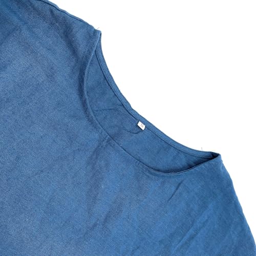 Image of BIRW Cotton Linen Dresses for Women 2025 Summer Casual A Line Flowy Dress Beach Vacation Midi Gauze Dress with Pockets
