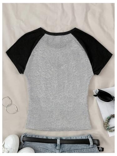 SOLY HUX Girl's Graphic Tees Short Sleeve Crewneck T Shirt Color Block Star Y2k Casual Summer Tops2