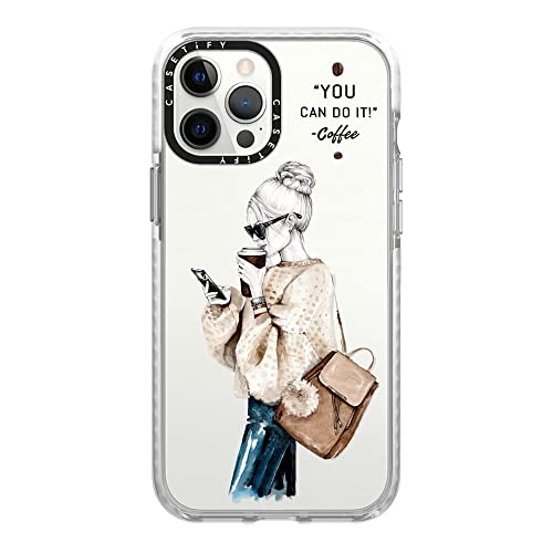 CASETiFY �C���p�N�g�P�[�X iPhone 12 Pro Max - Girl And Coffee - �N���A �t���X�g