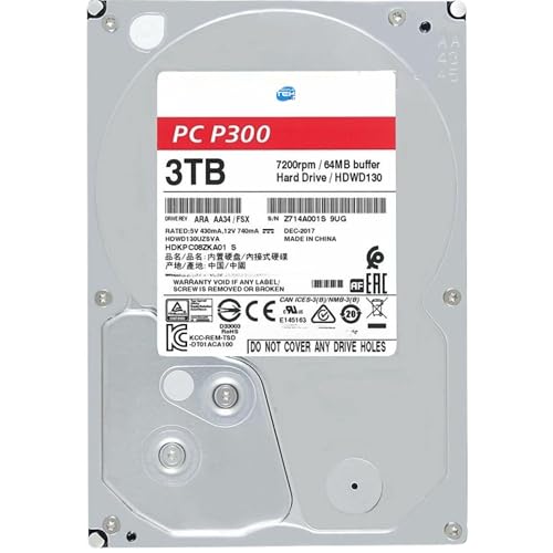 - 3.5 PC P300 da Cache Disco per Computer Server NAS HDKPC08ZKA01 3 TB 7200 RPM rigido ricondizionato hdd 64 MB s-ata
