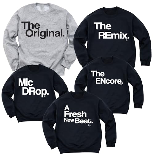 The Original, The Remix, The Encore ® Collection Family Matching Holiday Sweatshirts (2T, Black)